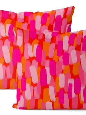 Hot Pink Pillow Covers 18x18 Inch 2 Pcs Burnt Orange Abstract